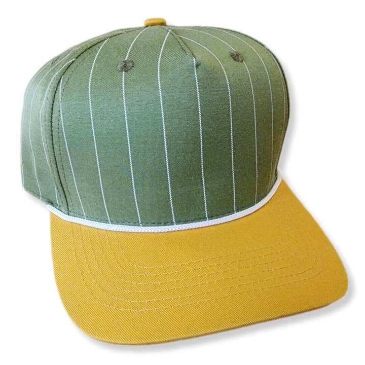 ThatsRad - Wholesale Flat Brim Cap - Unisex - Two Tone Pinstripe Snapback Rope Hat2