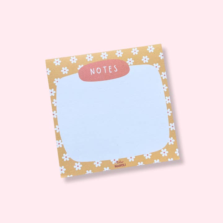 Notepad - Daisy Flowers - yellow for wholesale by Atelier Naholi