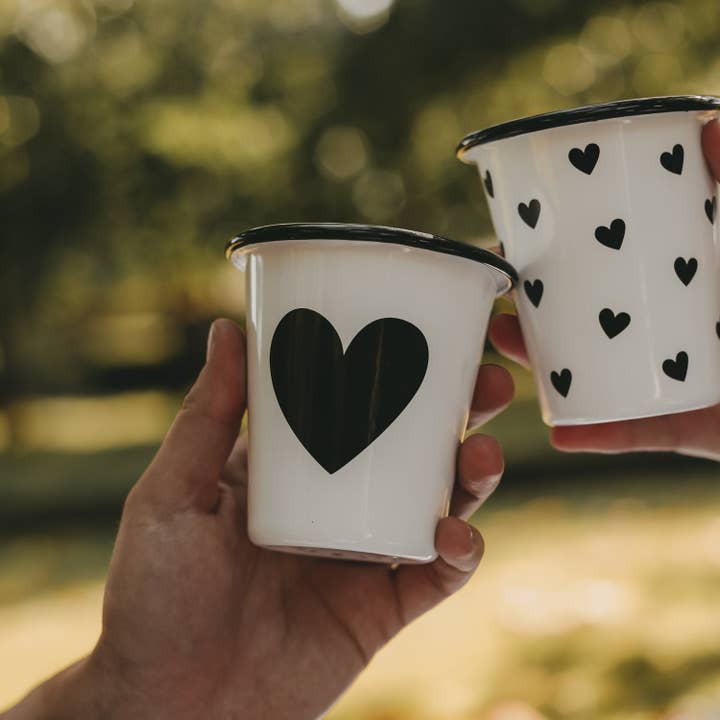 Eulenschnitt - Wholesale Drinking Glass/Cup - Enamel Mug Heart Pure White (PU = 6 pcs)7