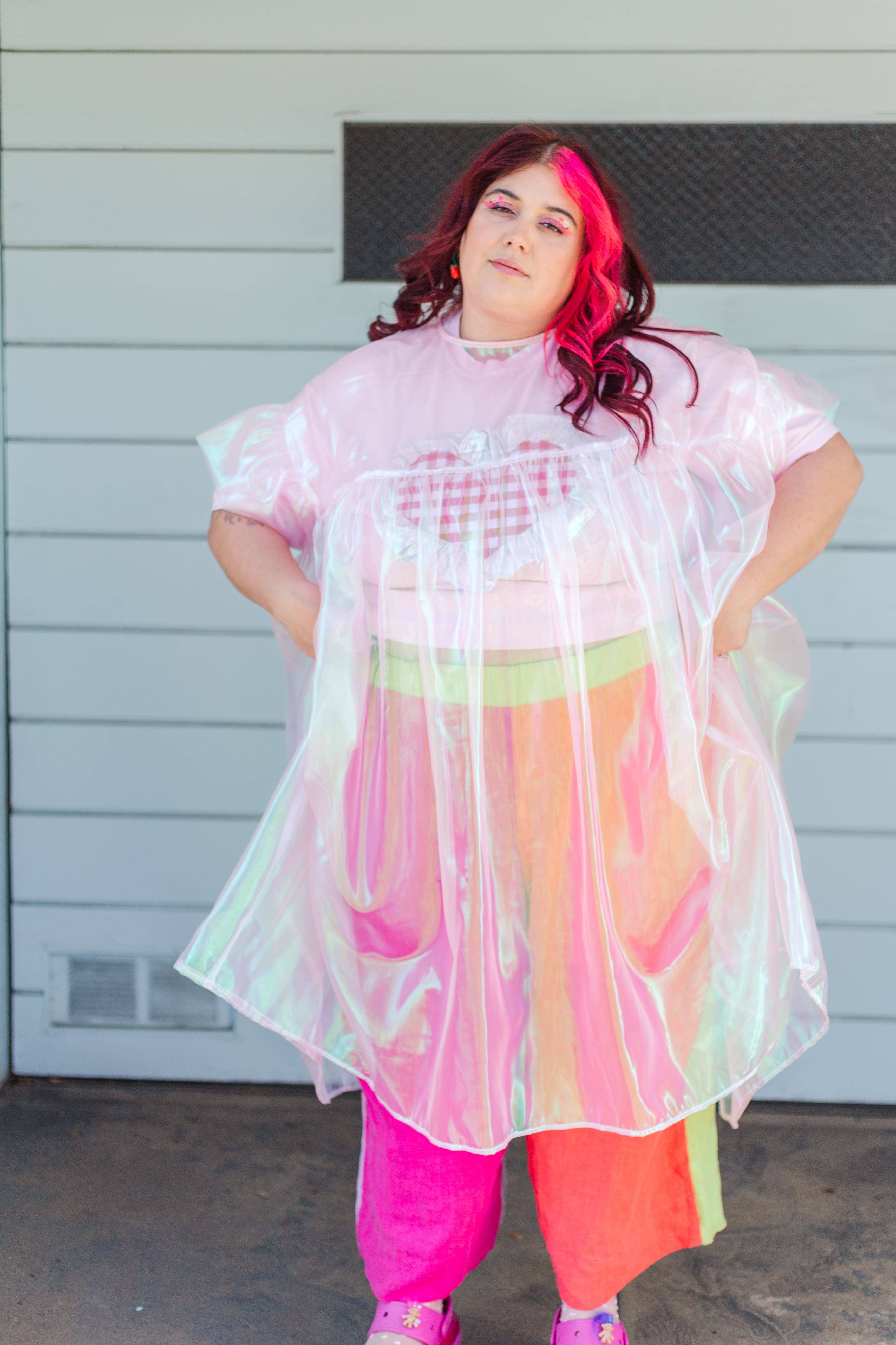 Nettle Studios - Wholesale Dress - Women's - Size Inclusive Plus Size Ruffle Maxi Dress Sheer Pink6