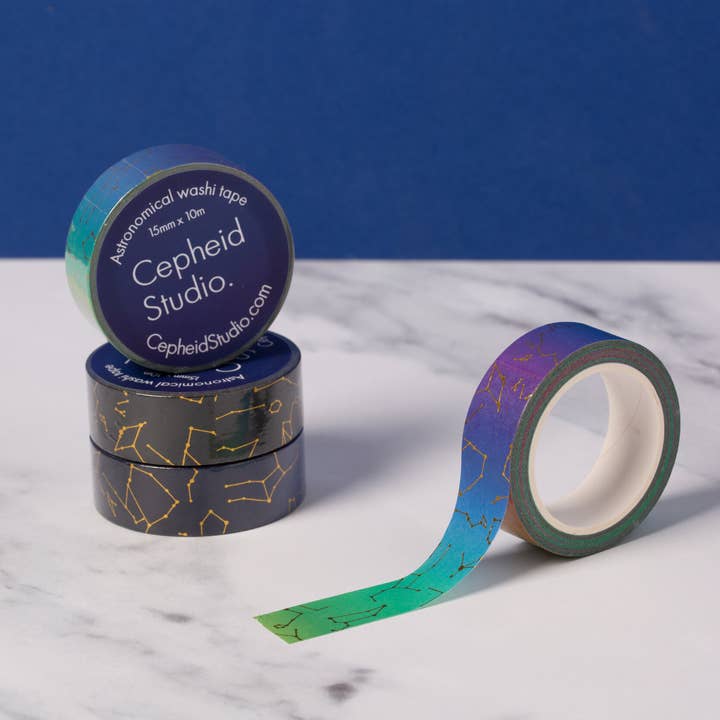 Cepheid Studio – wholesale Washi tape – Night sky navy constellation washi tape