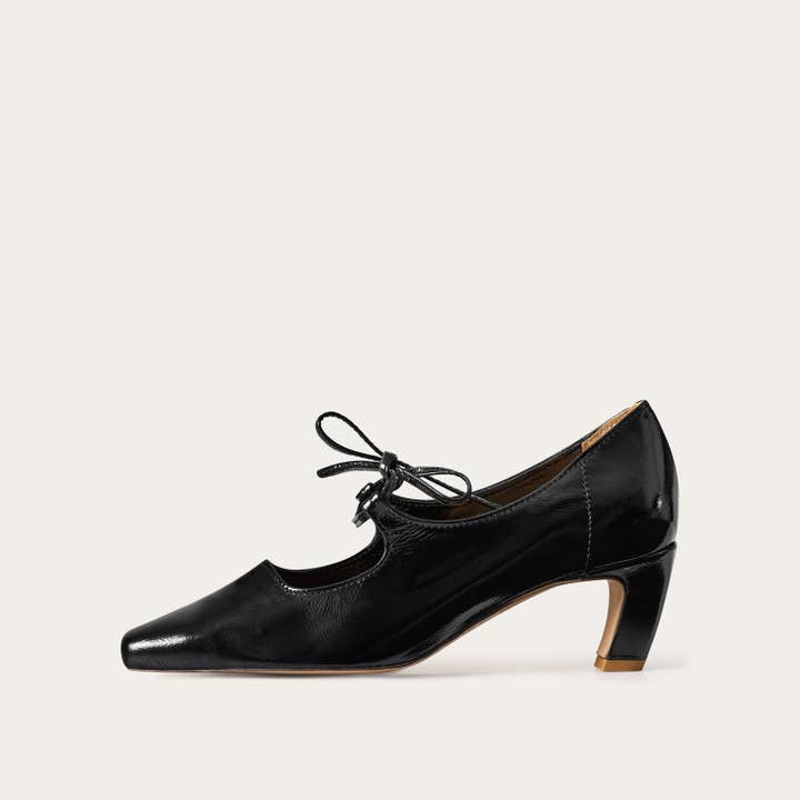 Din Heels, glossy black for wholesale by Balagan Studio