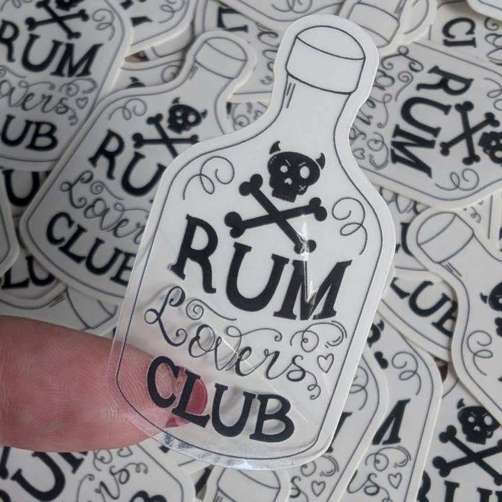 FayDixonDesign - Vente Autocollant - Autocollant mini vinyle transparent Club des amateurs de rhum