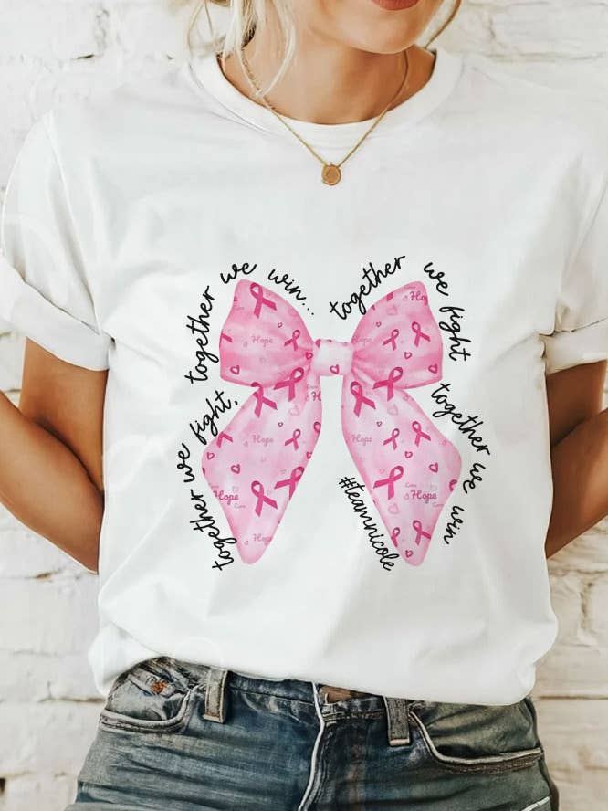 In October We Wear Pink Unisex Round Neck Tee for wholesale by Top Avenue