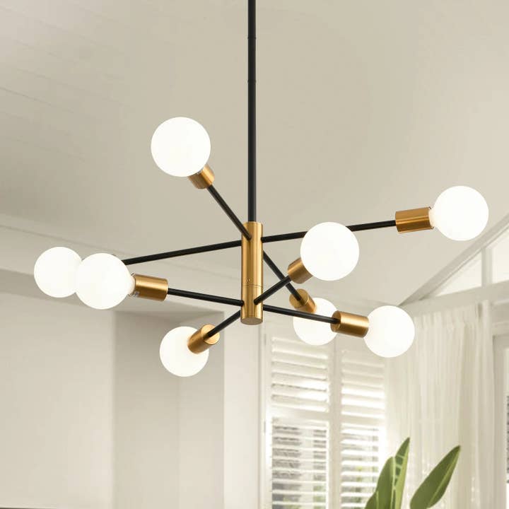 Lustres linéaires modernes Sputnik à LED 8/12 lumières décoration intérieure éclairage suspensions luminaires pour la vente par American Smart