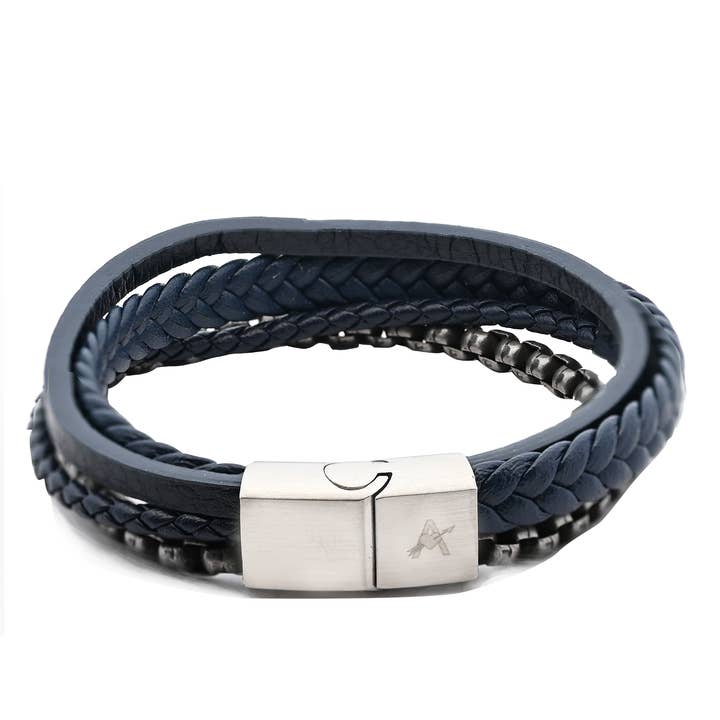 AMORINO SRL - Wholesale Woven/Braided Bracelet - FOUR-LAYER CUPID LEATHER BRACELET - KM24128A203
