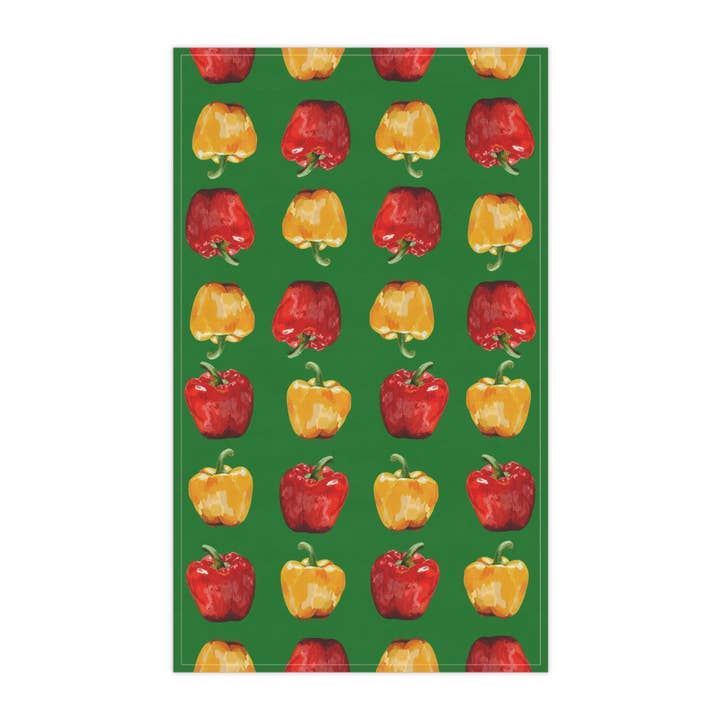 Blue Cava - Wholesale Tea Towel - Colorful Bell Pepper Kitchen Tea Towels