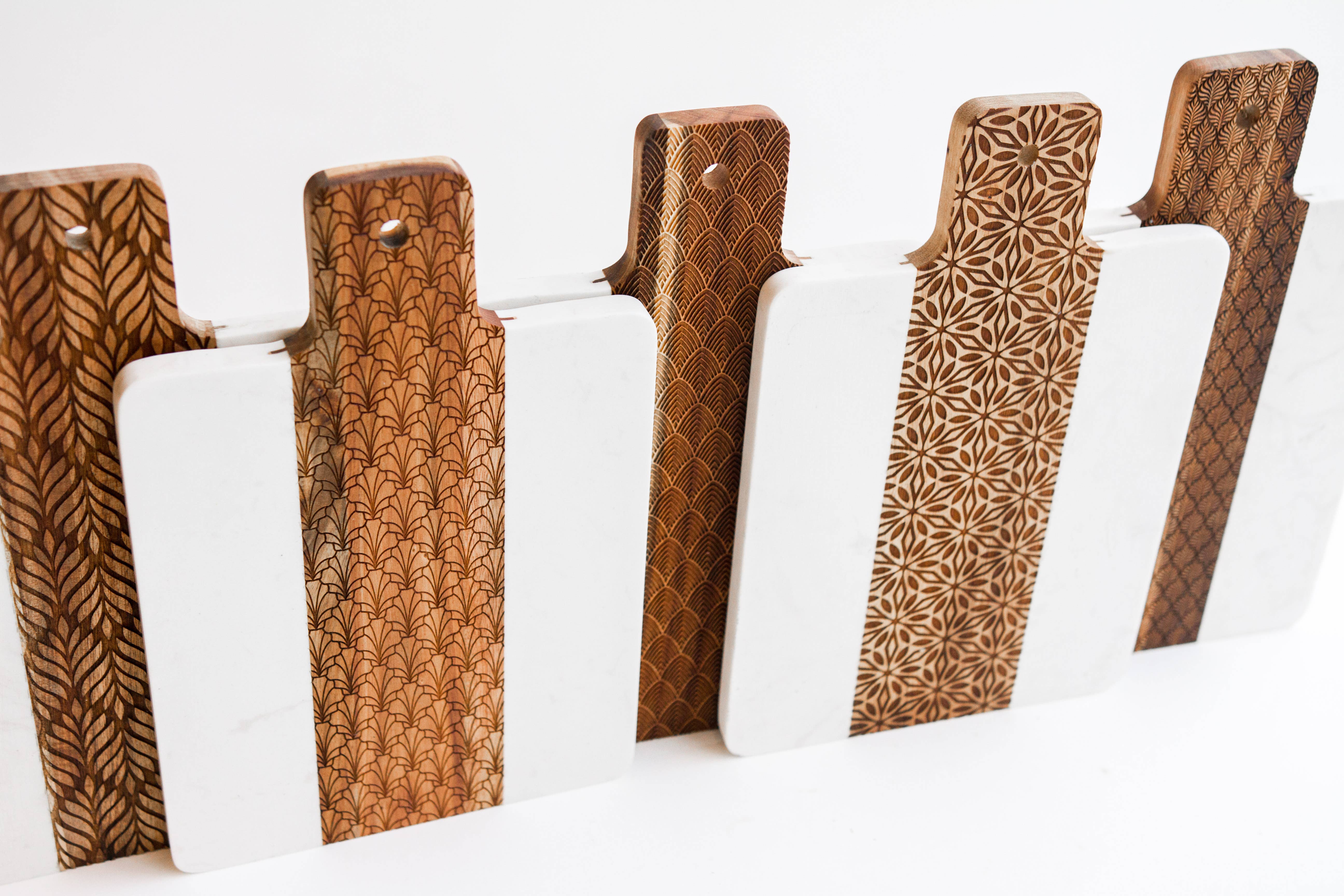 Lucca - Vendita all'ingrosso Taglieri - Vassoio da portata in marmo e legno di acacia4