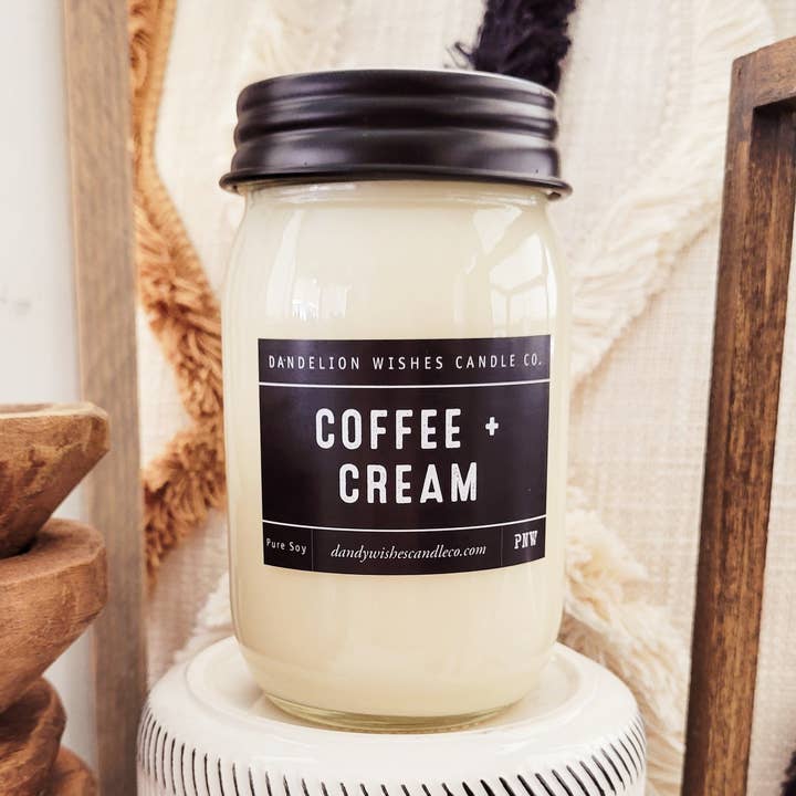 Dandelion Wishes Candle Co. - Wholesale Jar/Filled Candle - 16 oz. Smooth Mason Jar Candle3