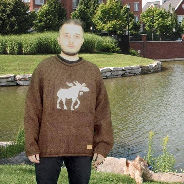 100% Wool Roll Neck Un-Lined Sweater for men and women. Not lining. handmade in Nepal for wholesale by Northern Lifestyles Canada