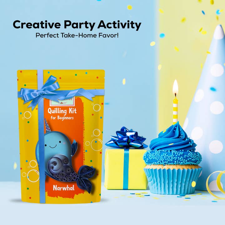 My Creative Camp LLC - Vendita all'ingrosso Kit per lavoretti fai da te - Kit per Creazioni con Carta Quilling Narvalo5