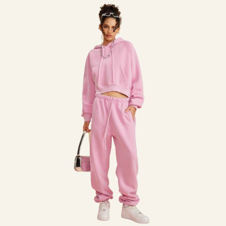 Women's Casual Set:Hoodie And Cuffed Sweatpants for wholesale by particleactive