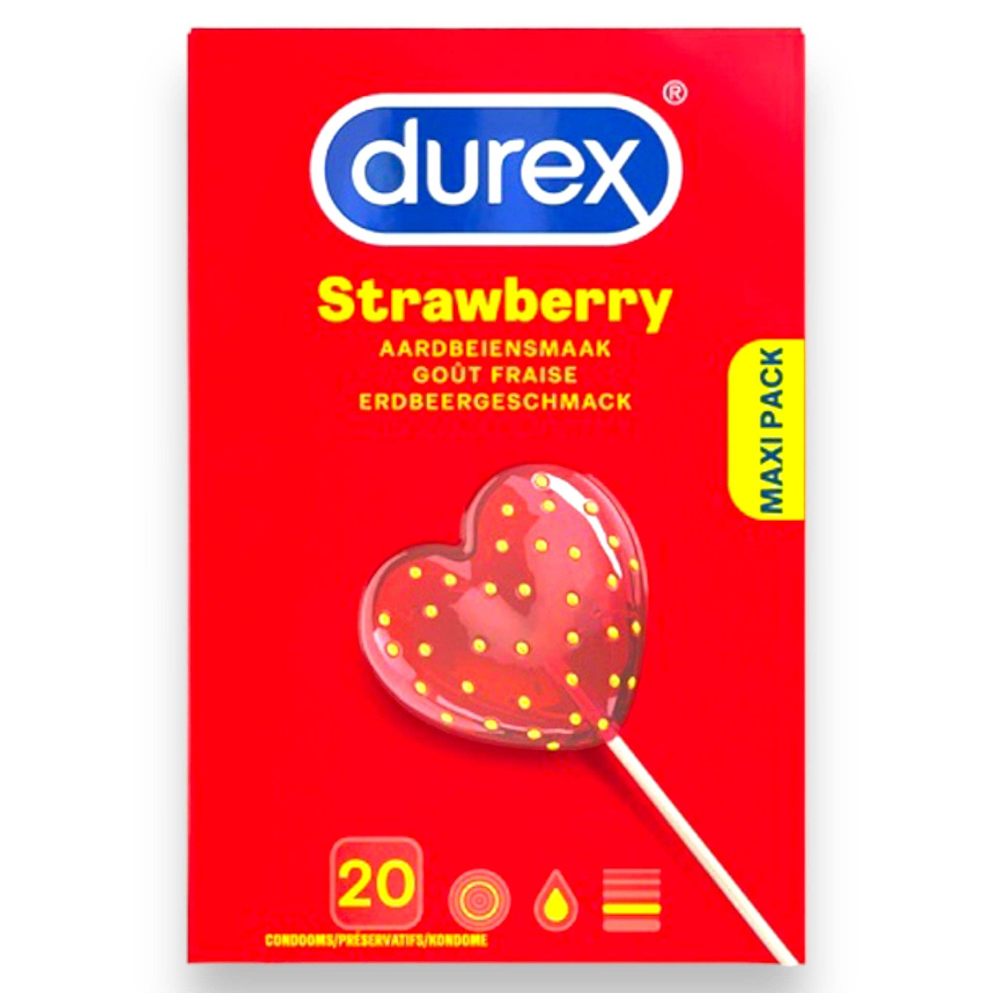 Kinky Pleasure - Wholesale Contraceptive/Condom - Durex - DU001 - Durex Condom Strawberry 20 Pack0