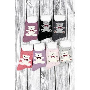 4 Pairs Women's Mary Jane Slipper Socks Fuzzy Non-Skid Assorted Colors One  Size