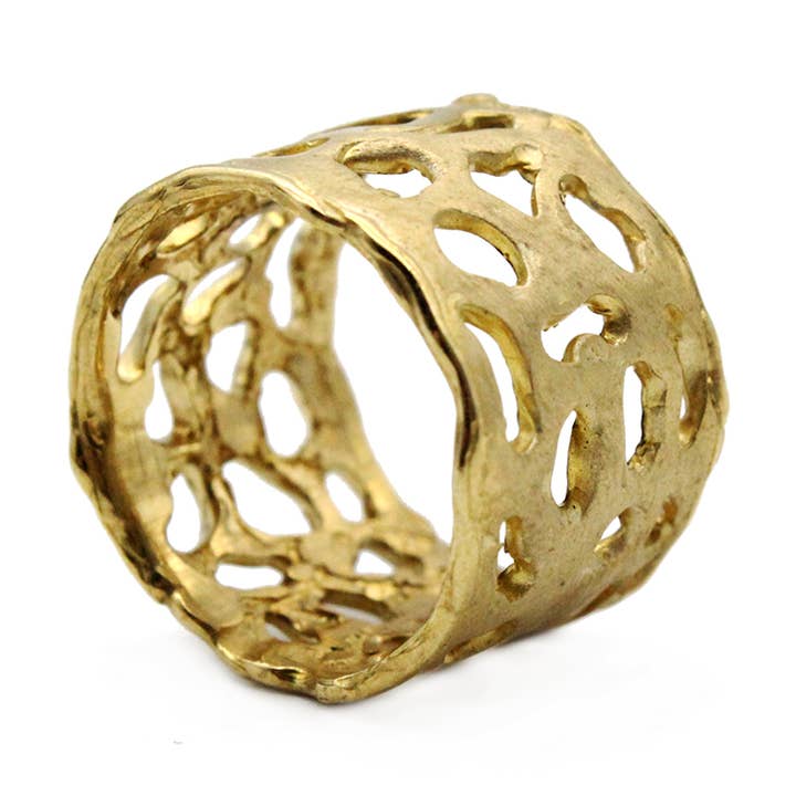 Anello a fascia Dalida dorato per la vendita all'ingrosso da parte di NOKIKE