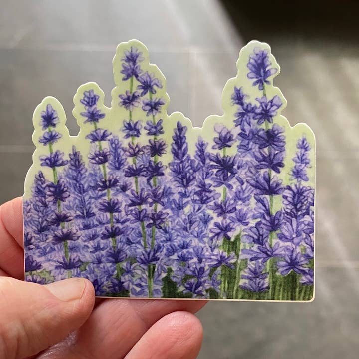 Summer Lavender premium vinyl sticker for wholesale by Bonny Wagoner - Artist/Illustrator