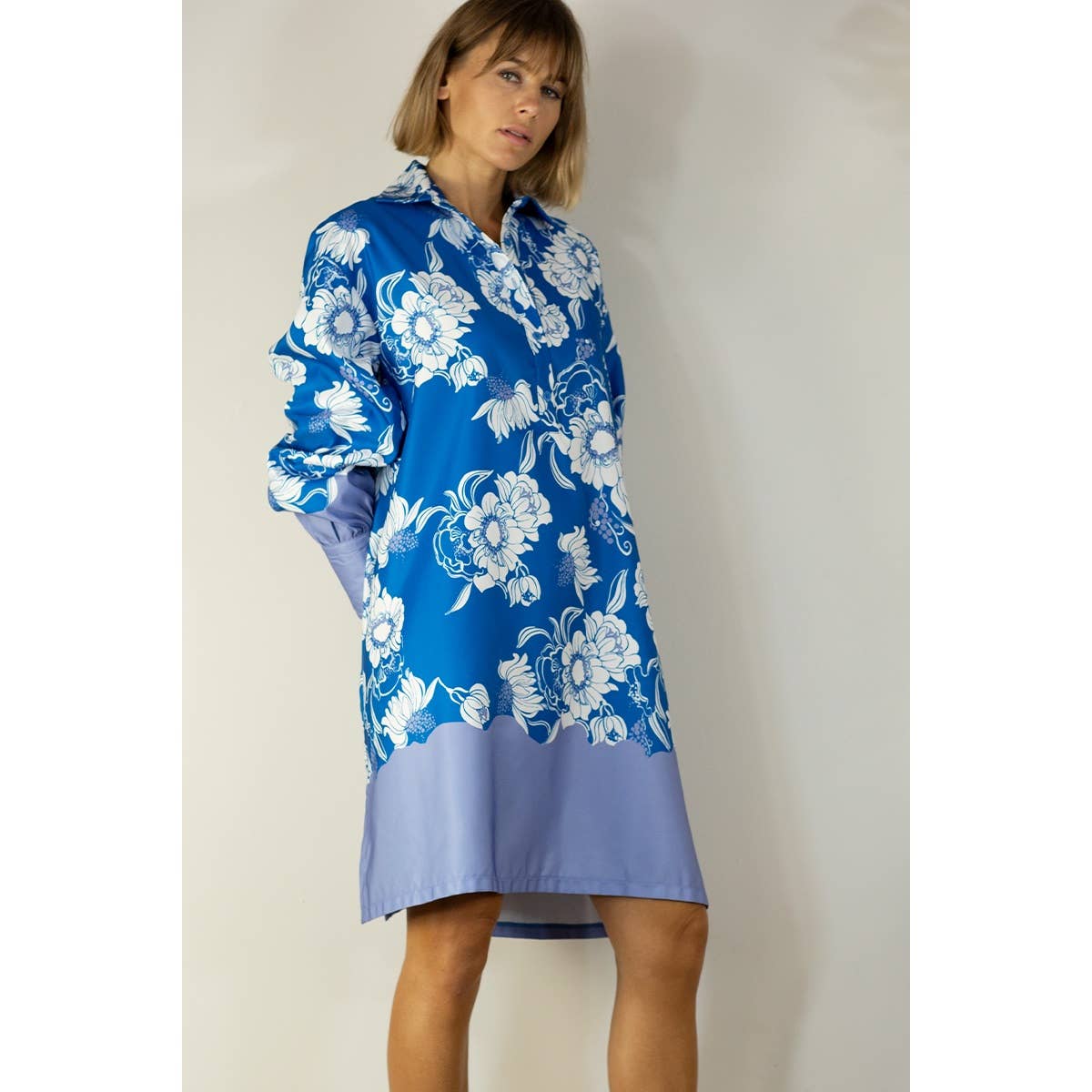 BLU ABITO CHEMISIER STAMPA BOARDER in vendita all'ingrosso su Faire9