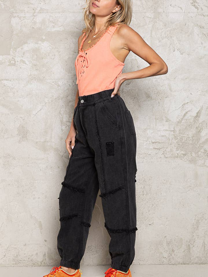 Pol Clothing - Wholesale Pants - Women's - Woven Casual Jogger Pant SALE