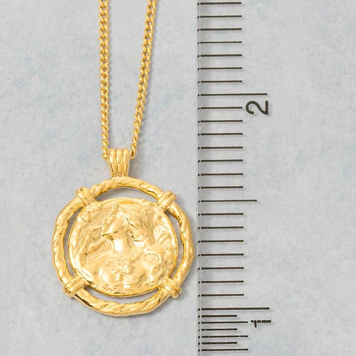 Fame Accessories - Wholesale Pendant/Charm Necklace - Hammered Circle Disc Pendant Necklace3