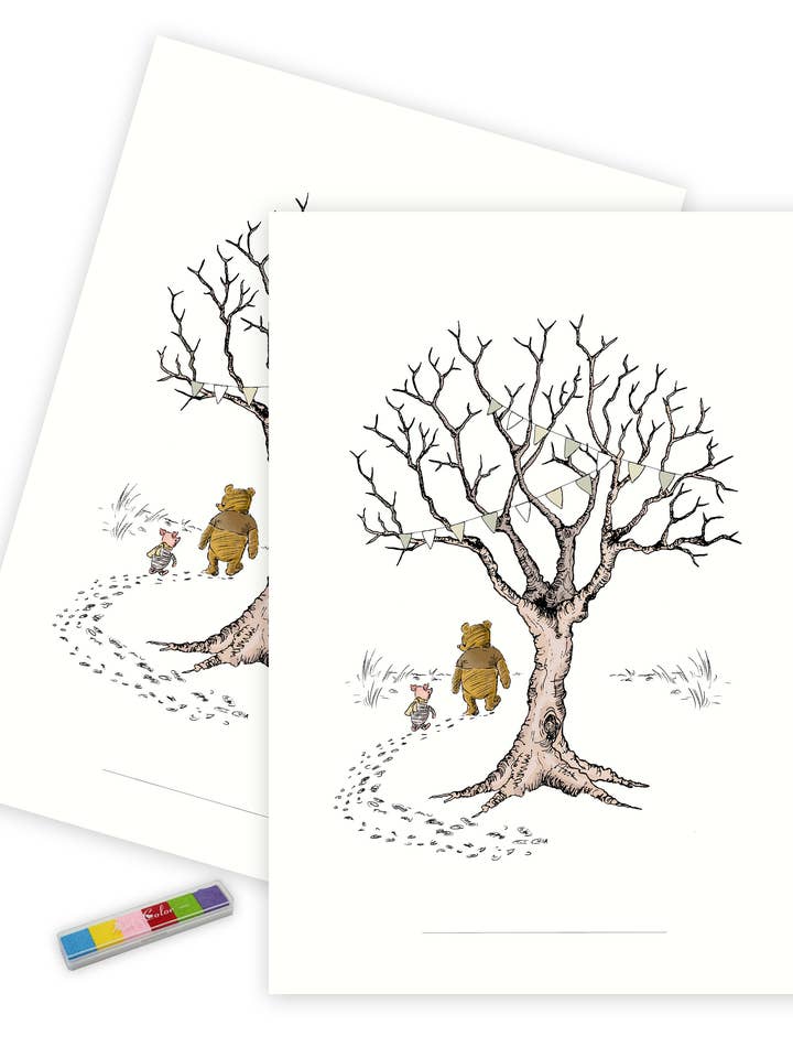 Fingerprint - Winnie-the-Pooh and pastel fingerprint for wholesale by Mouse and Pen Illustration ApS