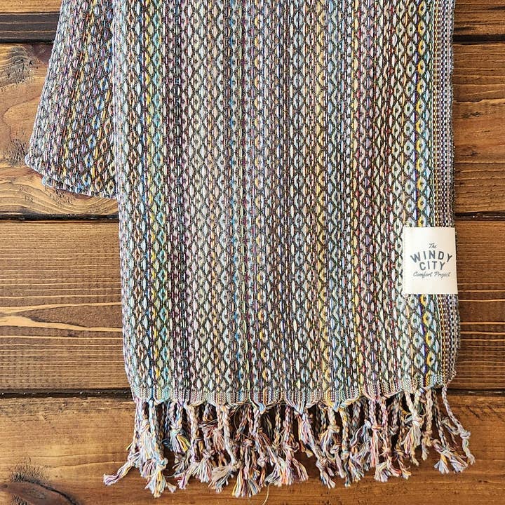 Fall Winter Turkish Blanket - Rainbow Moss for wholesale by Windy City Comfort Project
