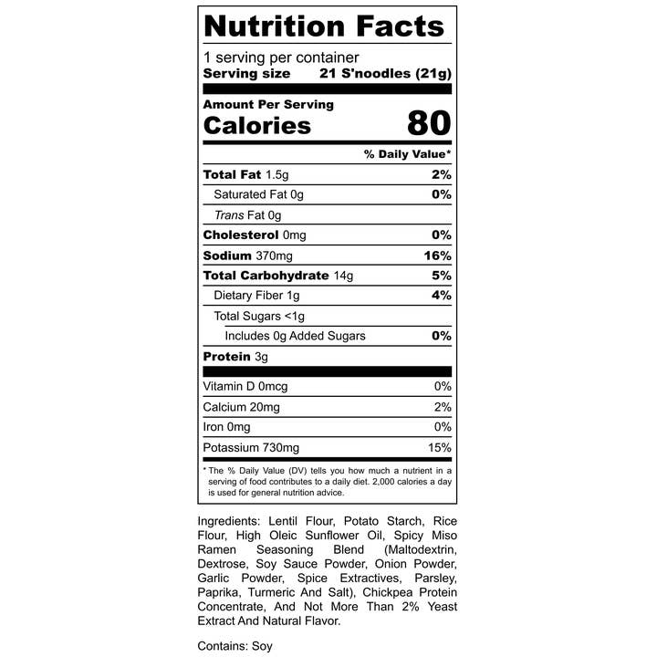 S'NOODS - Wholesale Chips - Spicy Miso Ramen (Single-Serve)3