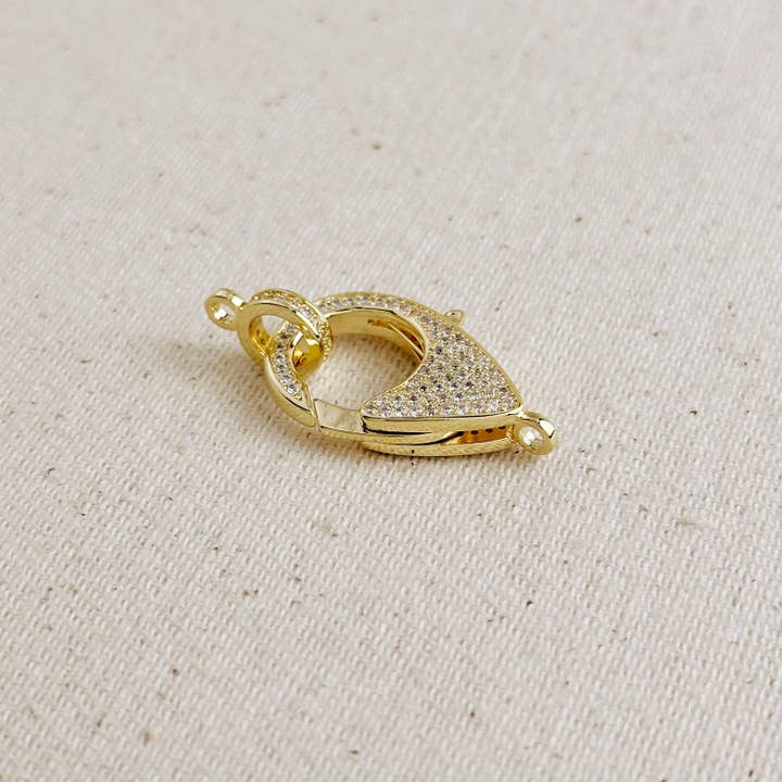 18k Gold Filled CZ Lobster Claw Clasp for wholesale by GoldFi
