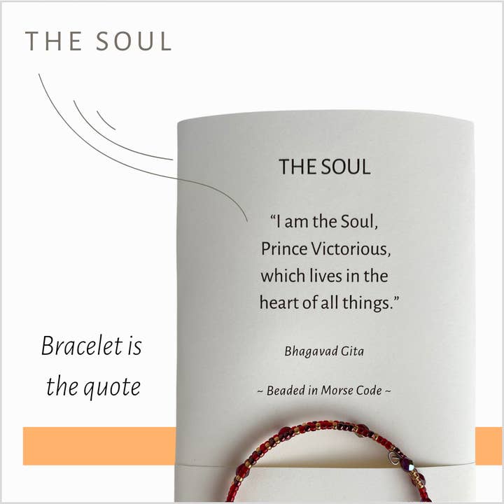 DE ZIEL - Ik ben de ziel -
Spiritueel citaat in morsecode voor wholesale door Wear a Touch of Spirit