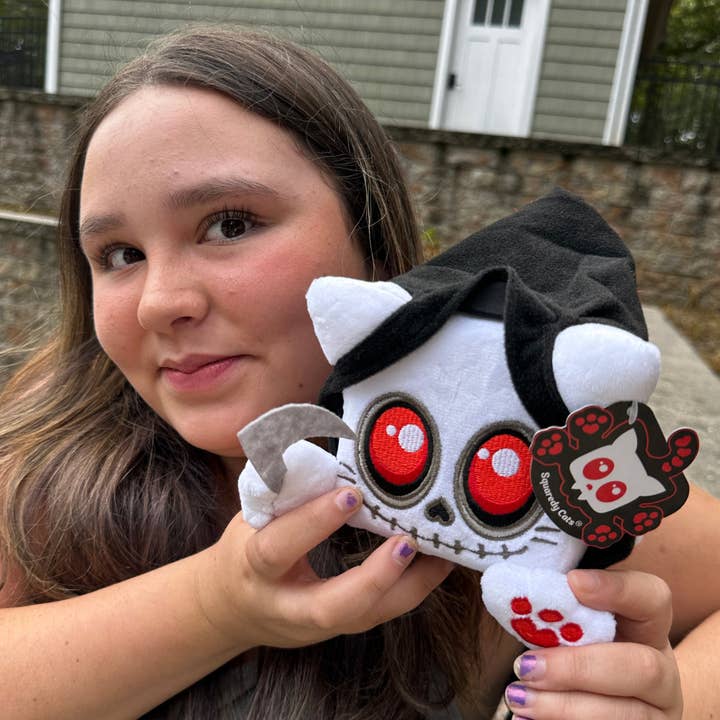 Nuovo! Numbah Nine il Tristo Mietitore peluche da collezione Squaredy Cats in formato firma per la vendita all'ingrosso da parte di Squaredy Cats