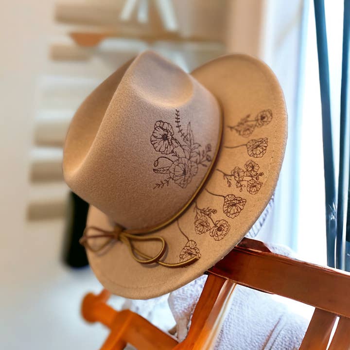 Wild Indigo - Wholesale Kids Hat - Kids - Spring Kids Hat Burned Hat Wildflowers