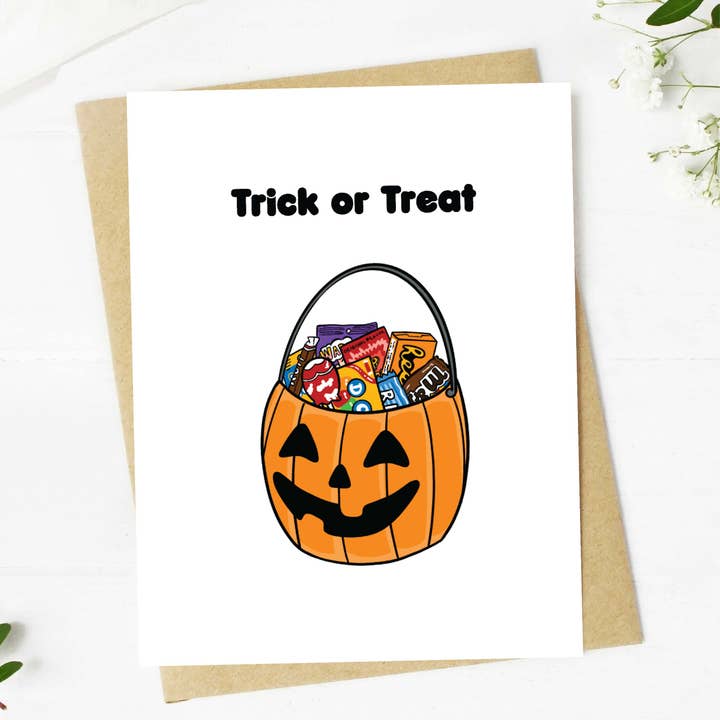 Big Moods - Wholesale Halloween Card - Trick Or Treat Candy Bucket Halloween Card