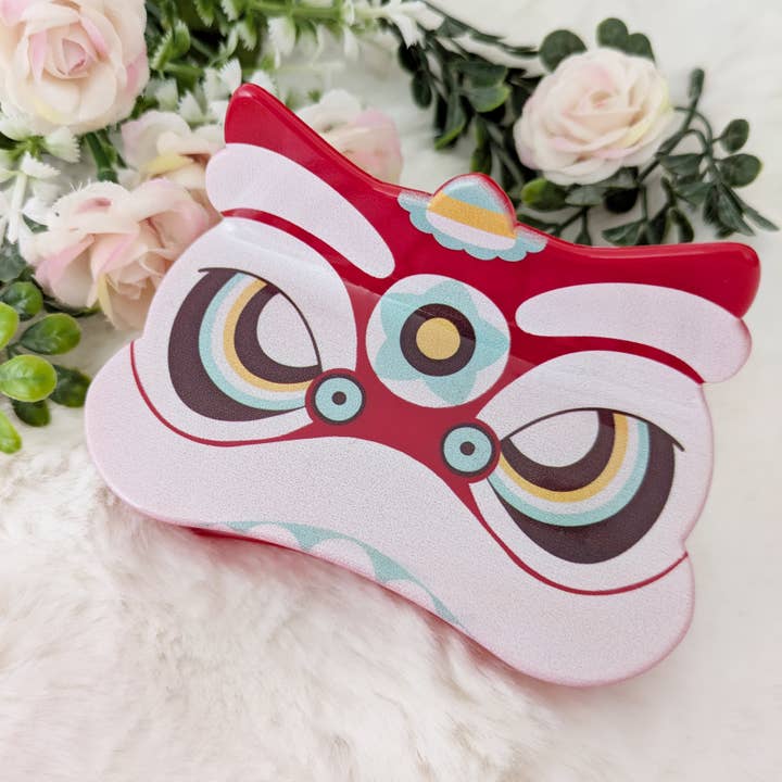 Dancing Lion Hair Claw for wholesale by Sugar Cubed Studios