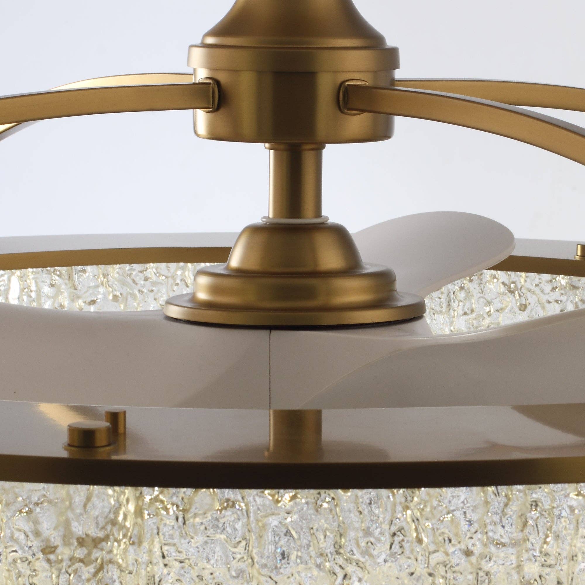 Brio Lighting - Wholesale Ceiling Fan - Ceiling Fan Modern 33" 3-Blade Gold Crystal with LED Light 2