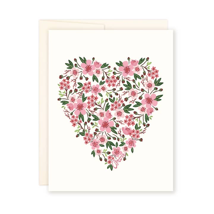 Amore Heart Greeting Card for wholesale by nine pines