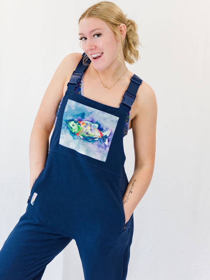 Salmon Spirit Fleece Overalls for wholesale by SWOOP.