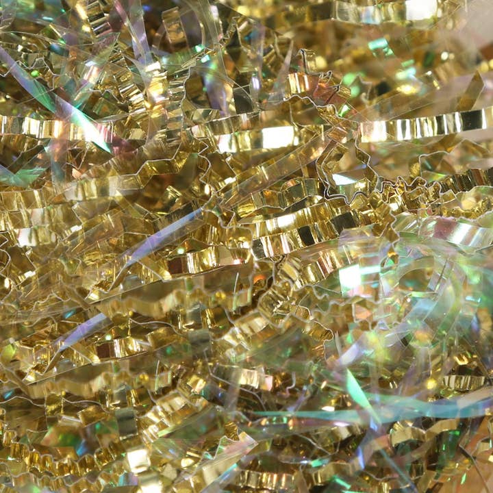 Posh Paper - Wholesale Tissue Paper - Christmas Metallic Gold Crinkle Paper Shredded Gift Basket Filler, 1 LB5