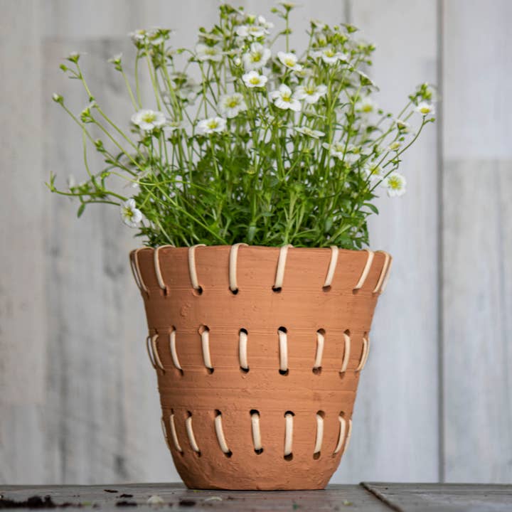 Foreside Home & Garden - Wholesale Plant Pot - SALE - Denver Terracotta Planter Pot Woven Rattan