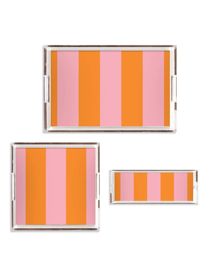 Stripes Lucite Tray for wholesale by Katie Kime