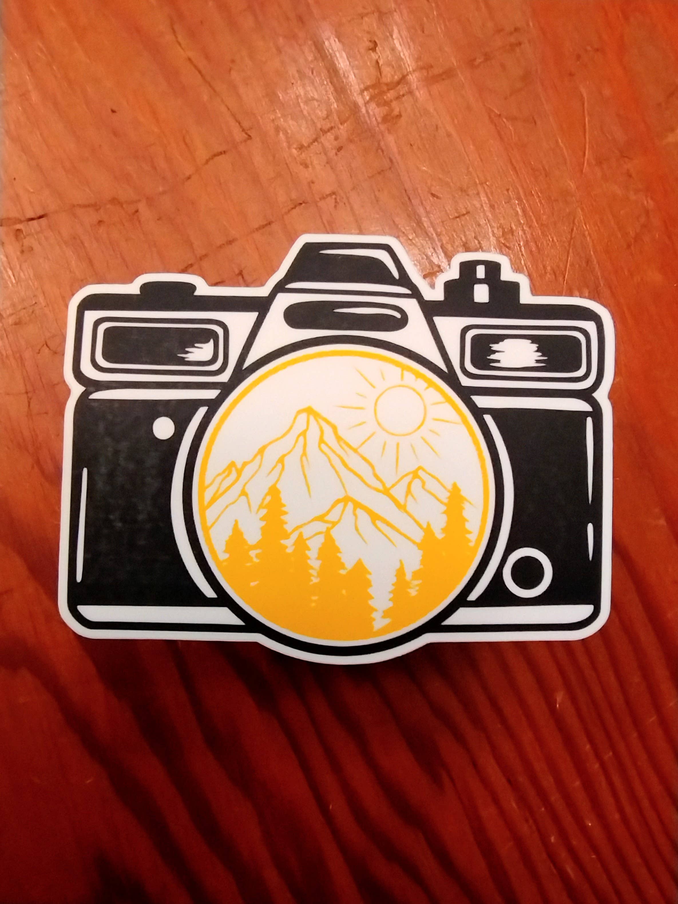 The Crafty Bookworm3 - Wholesale Sticker - Camera with Mountain Scene Sticker, Scenic Outdoors, Nature0