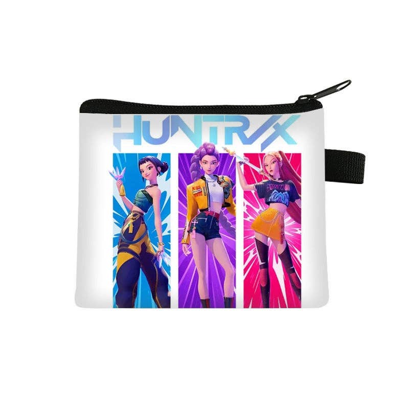 Auraquise - Vente Porte-monnaie – enfant - Porte-monnaie Mini Imprimé Anime Chasseurs de Démons K-Pop Porte-clés & Cartes Portable Petit Portefeuille Mignon6