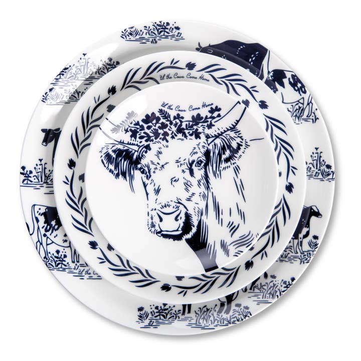 Lovegrass Designs - Wholesale Salad Plate - " 'til the Cows Come Home" Porcelain Salad Plate