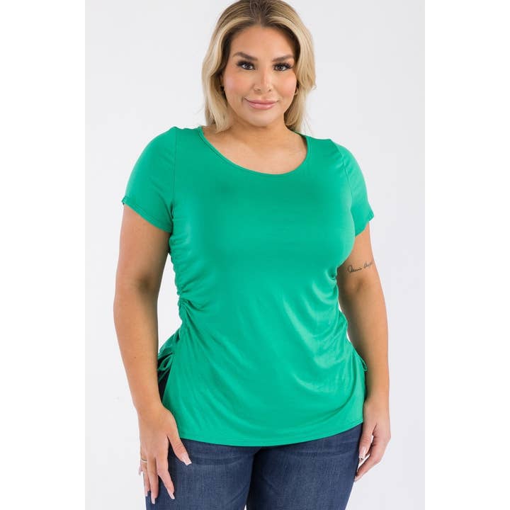 KURZARM-T-SHIRT IN ÜBERGRÖSSE MIT GERÜSCHTEN SEITEN für den Großhandel von Curve Market