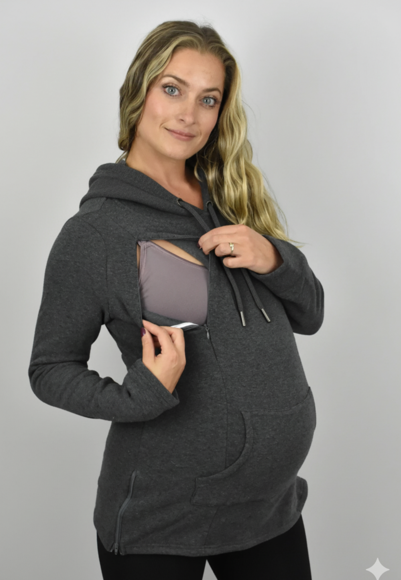 Ella Bella Maternity – wholesale Hoodie – Women's – Frankie Fleece Lined Maternity and Nursing Hoodie8