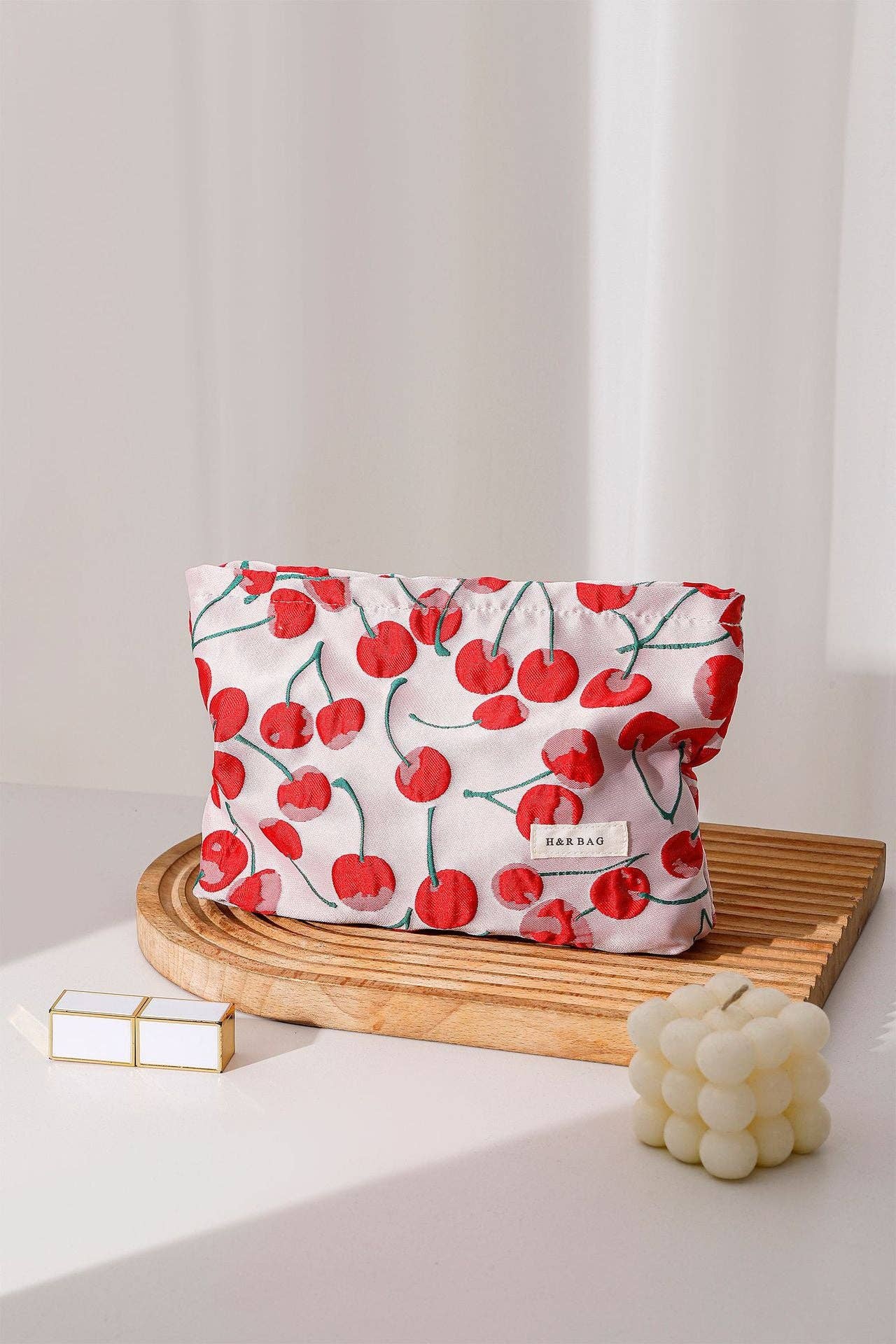 Dipped Shop - Wholesale Makeup/Cosmetic Bag - Cute Red Cherry Portable Storage Pouch DP25C5920