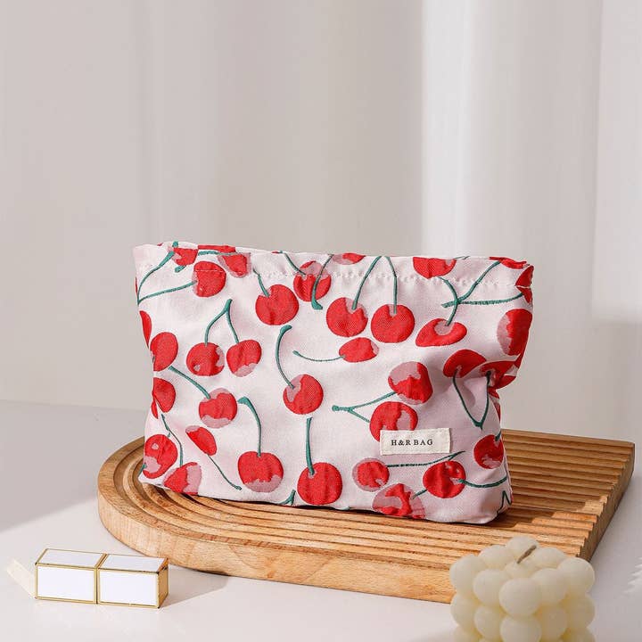Dipped Shop - Wholesale Makeup/Cosmetic Bag - Cute Red Cherry Portable Storage Pouch DP25C592