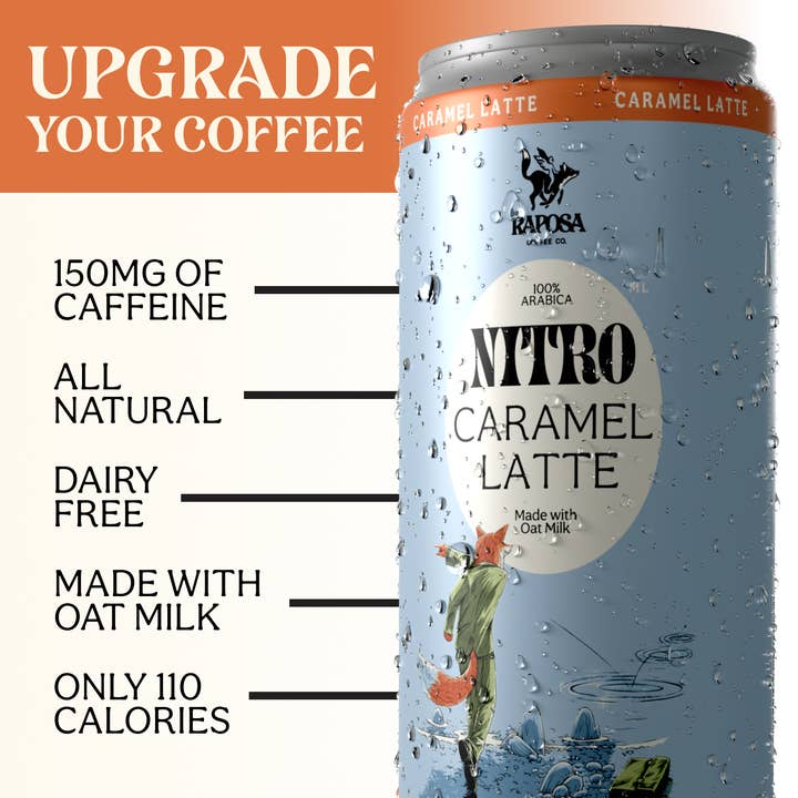 Raposa Coffee - Vendita all'ingrosso Caffè freddo - Nitro Cold Brew: Latte al caramello (250 ml)