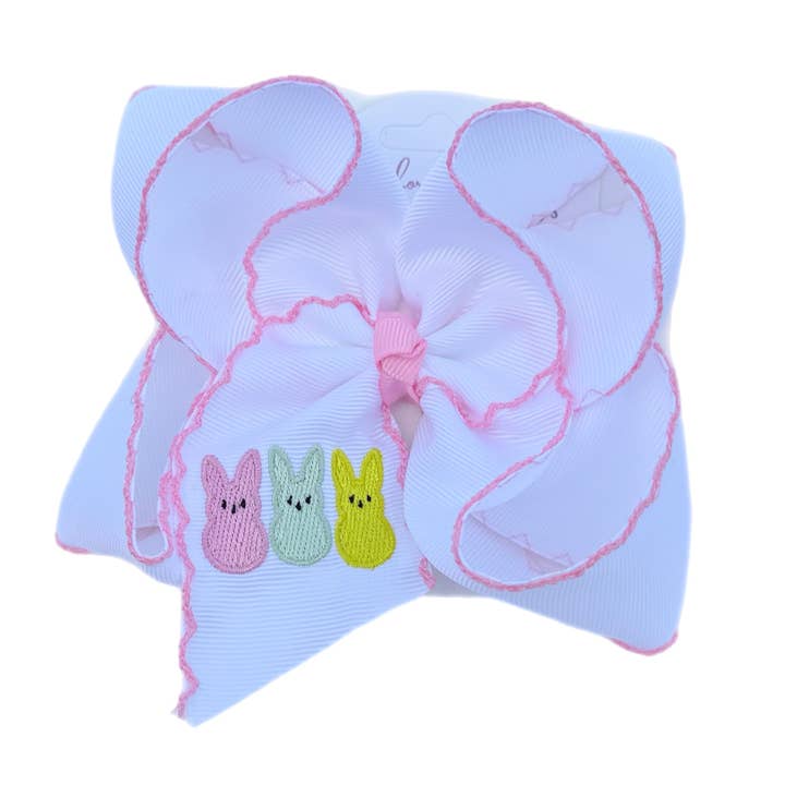 Peep Trio Embroidered Hair Bow for wholesale by Just For Fun Threads