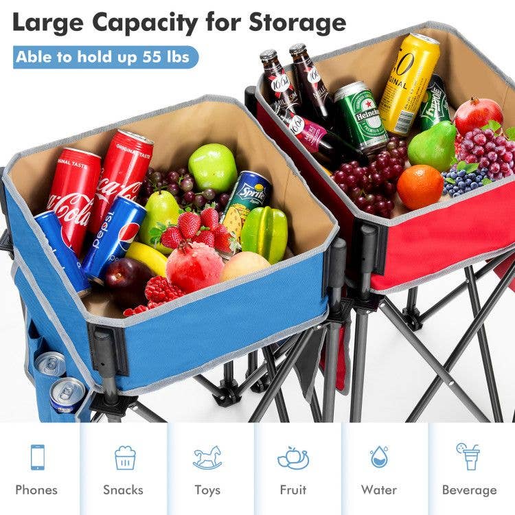 Hard Rock Health Stores - Wholesale Patio Table - 2 Pieces Folding Camping Tables with Large Capacity Storage Sink2