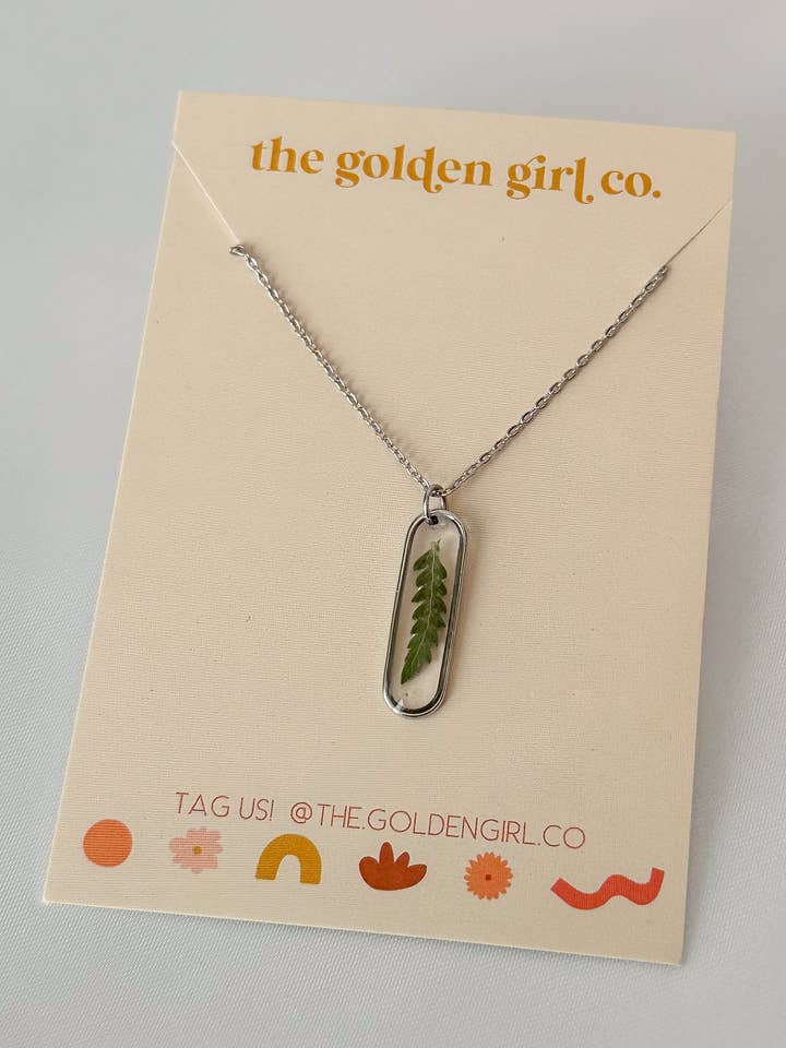 Silver Fern Necklace for wholesale by The Golden Girl Co.