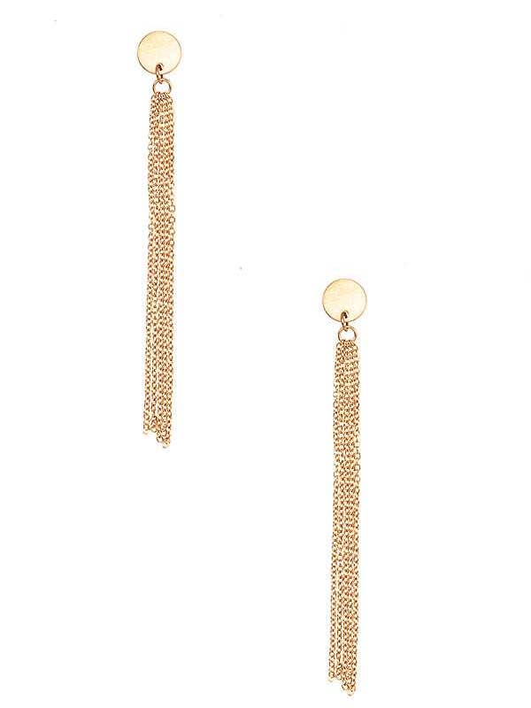 ROUND CHAIN TASSEL DROP EARRING 144 for wholesale by anbfashion